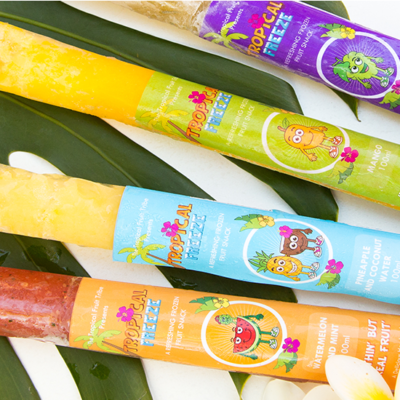 Tropical Freeze Whole Fruit Iceblocks - Mixed Flavours - Large Icey cold Tropical Freeze frozen treats. Healthy ice blocks.